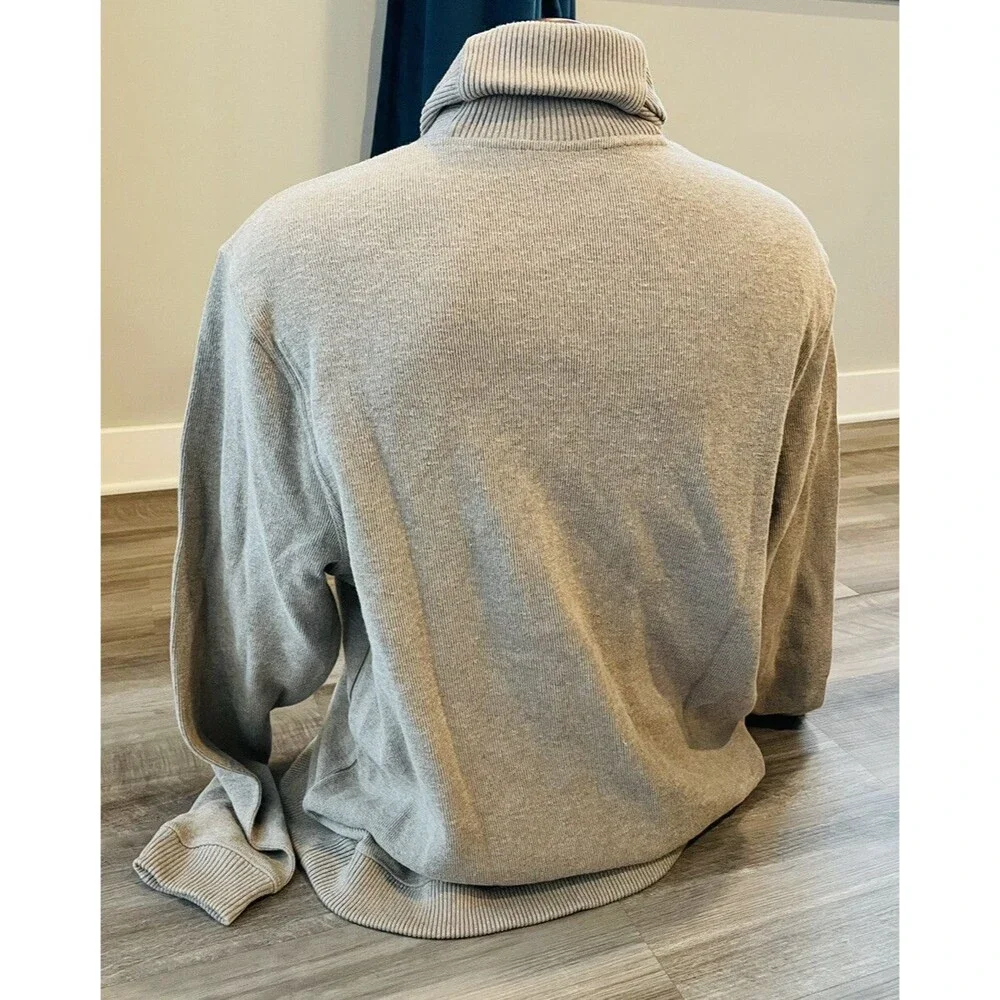 Tasso Elba Men’s Taupe Pullover Sweater Size XL Cotton Soft Preppy Luxury